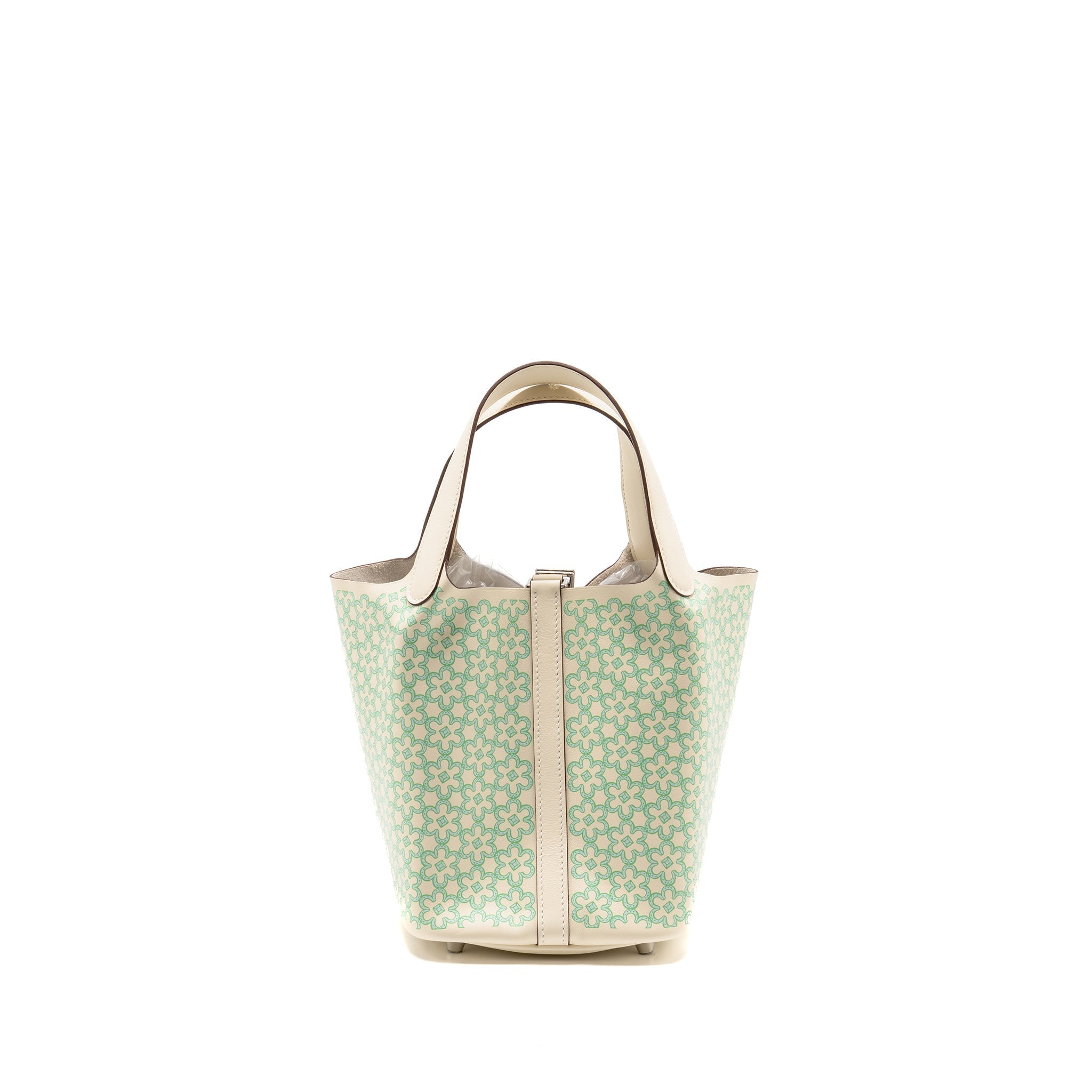 HERMES LUCKY DAISY PICOTIN 18 LOCK BAG SWIFT NATA/VERT/BLANC SHW