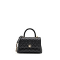 CHANEL SMALL COCO HANDLE CAVIAR BLACK LGHW(MICROCHIP)
