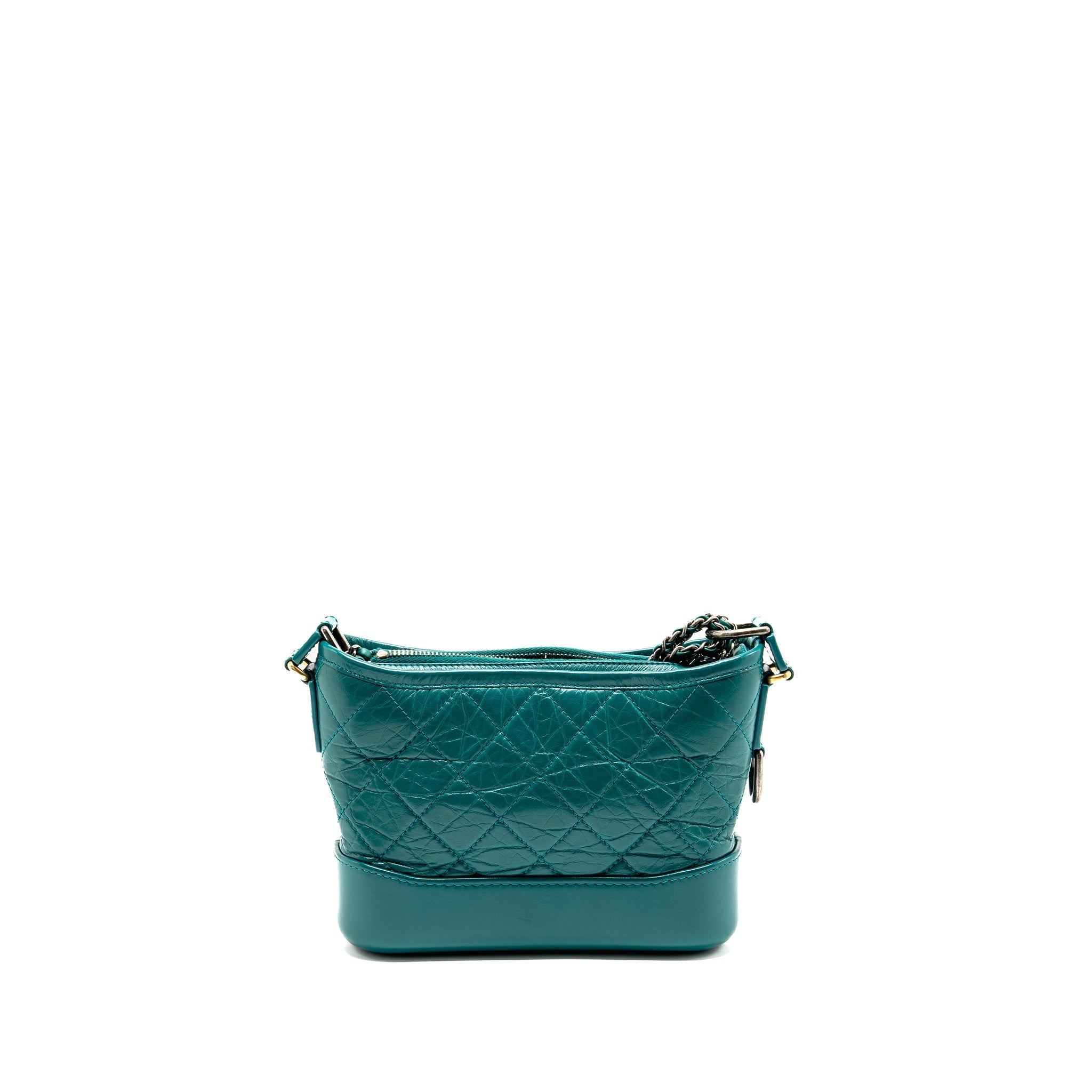 CHANEL SMALL GABRIELLE HOBO BAG AGED CALFSKIN GREEN MULTICOLOURED HAREWARE