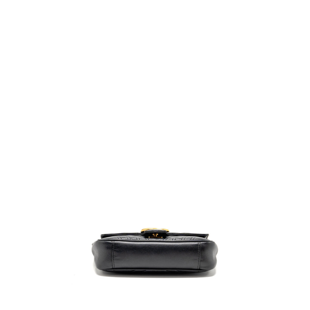 GUCCI SMALL GG MARMONT SHOULDER BAG CALFSKIN BLACK GHW