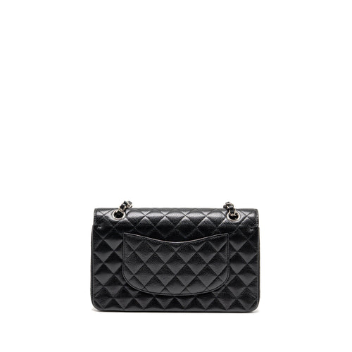 CHANEL MEDIUM CLASSIC DOUBLE FLAP BAG CAVIAR BLACK SHW