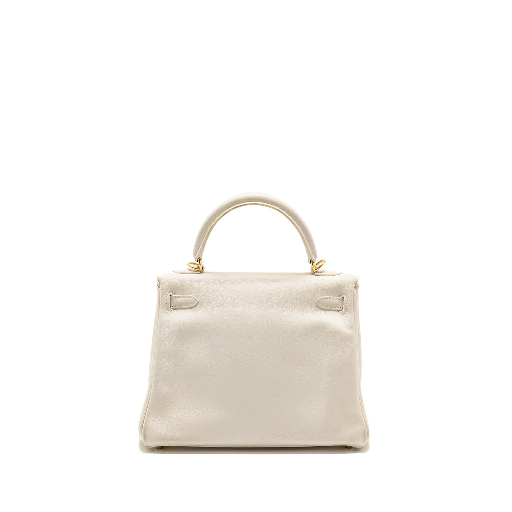 HERMES KELLY 25 EVERCOLOR BLANC GHW