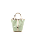 HERMES LUCKY DAISY PICOTIN 18 LOCK BAG SWIFT NATA/VERT/BLANC SHW