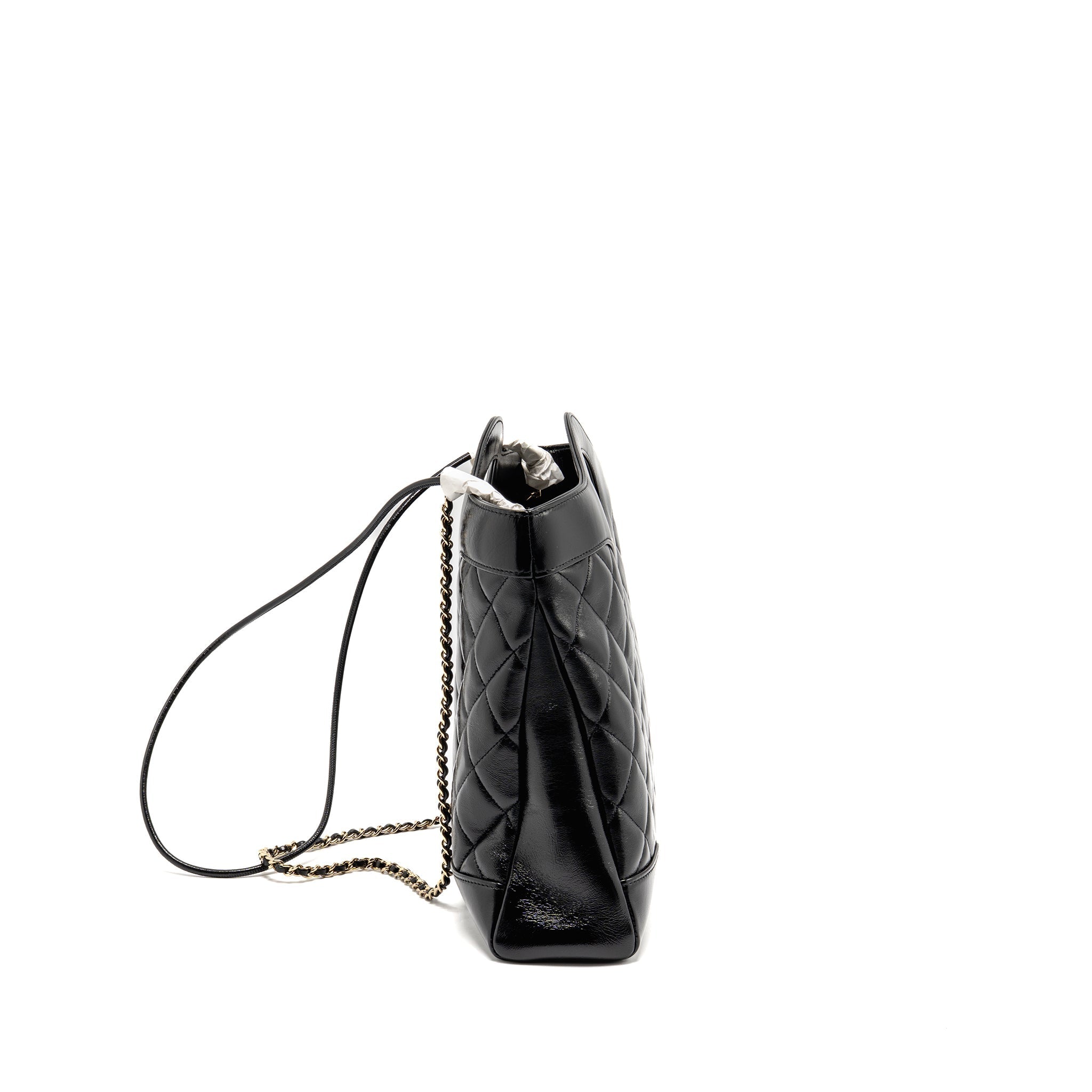 CHANEL MEDIUM 31 BAG SHINY LAMBSKIN BLACK LGHW (MICROCHIP)