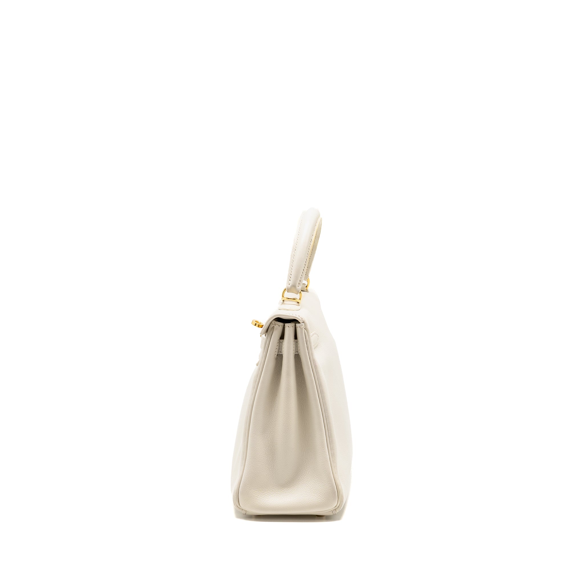 HERMES KELLY 25 EVERCOLOR BLANC GHW