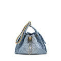 CHANEL SMALL 25 BAG WASHED DENIM LIGHT BLUE GHW (MICROCHIP)