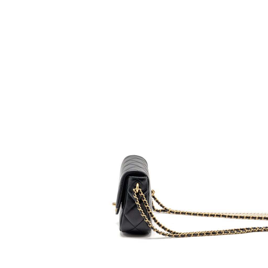 CHANEL MY PERFECT MINI FLAP BAG LAMBSKIN BLACK GHW (MICROCHIP)
