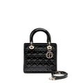DIOR MEDIUM LADY DIOR PATENT LEATHER BLACK SHW