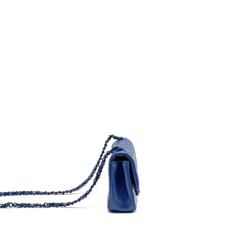 CHANEL INCOGNITO MINI SQUARE FLAP BAG CAVIAR BLUE WITH BLUE HARDWARE
