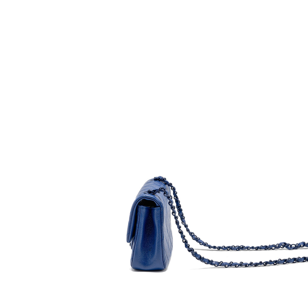 CHANEL INCOGNITO MINI SQUARE FLAP BAG CAVIAR BLUE WITH BLUE HARDWARE