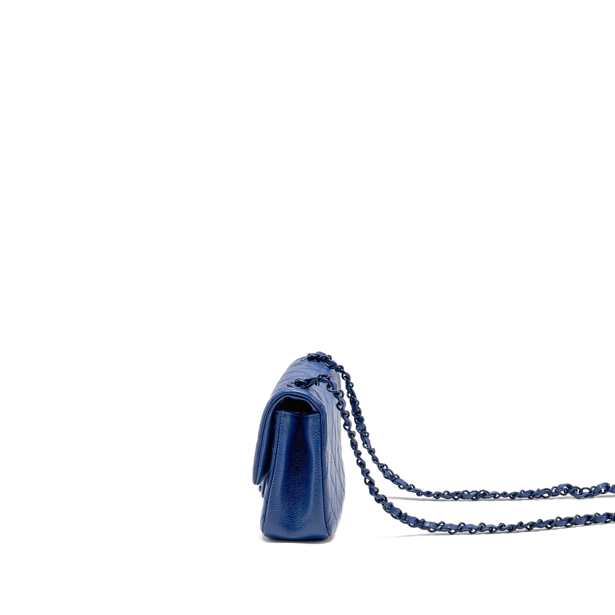 CHANEL INCOGNITO MINI SQUARE FLAP BAG CAVIAR BLUE WITH BLUE HARDWARE