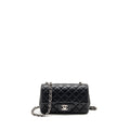 CHANEL MINI RECTANGULAR FLAP BAG LAMBSKIN BLACK SHW
