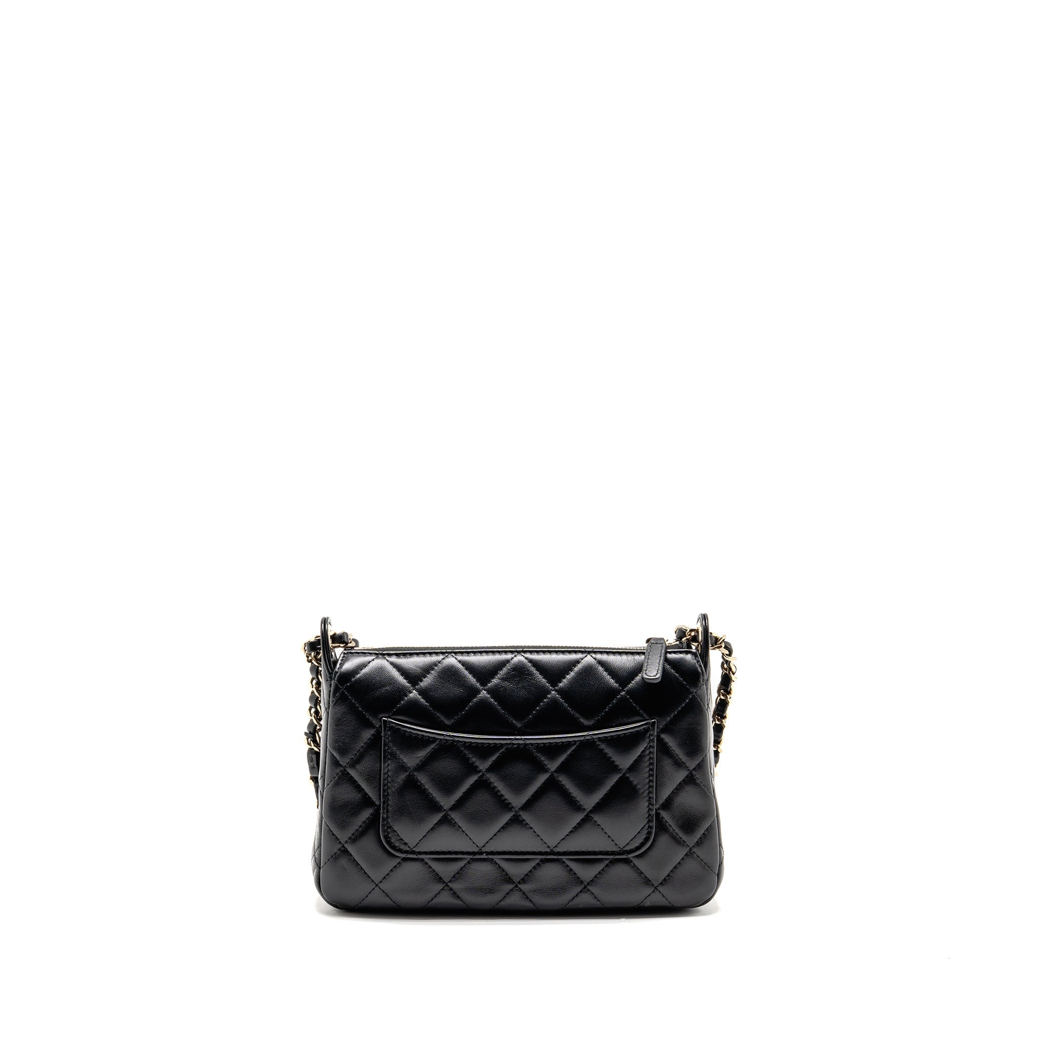 CHANEL 25C CAMERA BAG LAMBSKIN BLACK LGHW (MICROCHIP)