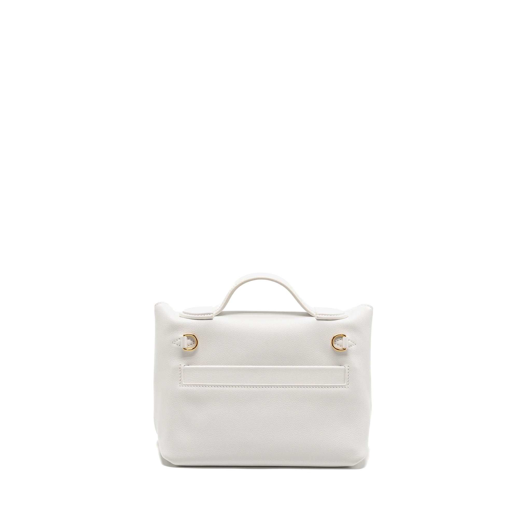 HERMES MINI 2424 24/24-21 BAG EVERCOLOR/SWIFT NEW WHITE GHW