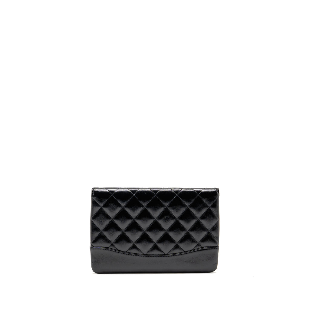 CHANEL 24S MINI 31 CLUTCH BAG SHINY LAMBSKIN BLACK LGHW (MICROCHIP)