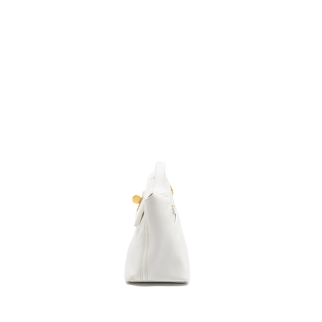 HERMES MINI 2424 24/24-21 BAG EVERCOLOR/SWIFT NEW WHITE GHW