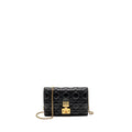 DIOR DIORADDICT WALLET ON CHAIN CANNAGE LEATHER BLACK GHW