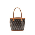 GOYARD MINI ANJOU TOTE BAG GOYARDLINE CANVAS / CALFSKIN TAN SHW