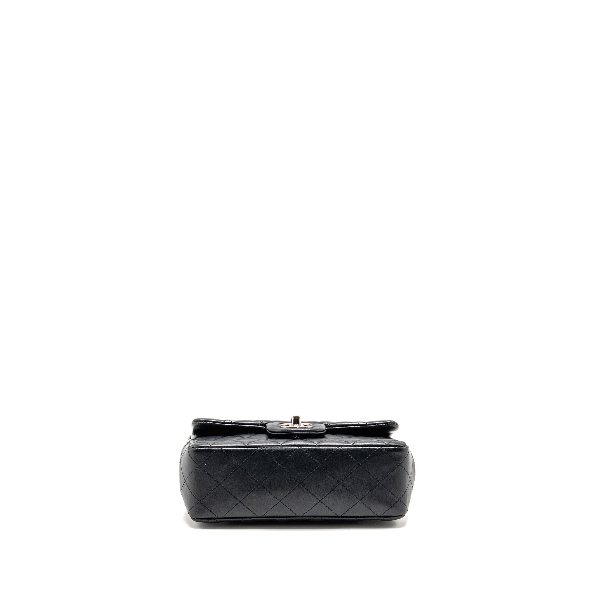 CHANEL MINI RECTANGULAR FLAP BAG LAMBSKIN BLACK SHW