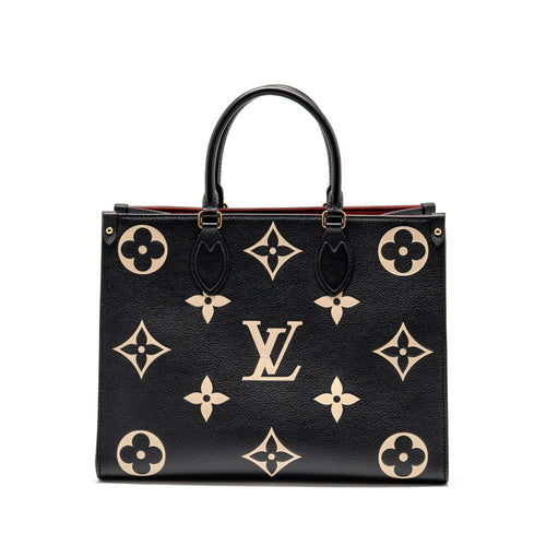 LOUIS VUITTON ONTHEGO MM MONOGRAM EMPREINTE LEATHER BLACK/BEIGE GHW