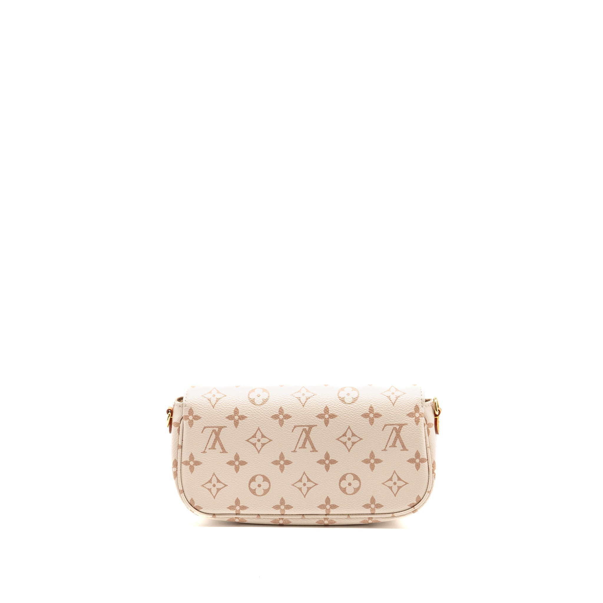 LOUIS VUITTON IVY WALLET ON CHAIN MONOGRAM DUNE CANVAS BEIGE/CREAM GHW