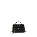 CHANEL 25P CC TOP HANDLE VANITY BAG CAVIAR BLACK LGHW(MICROCHIP)