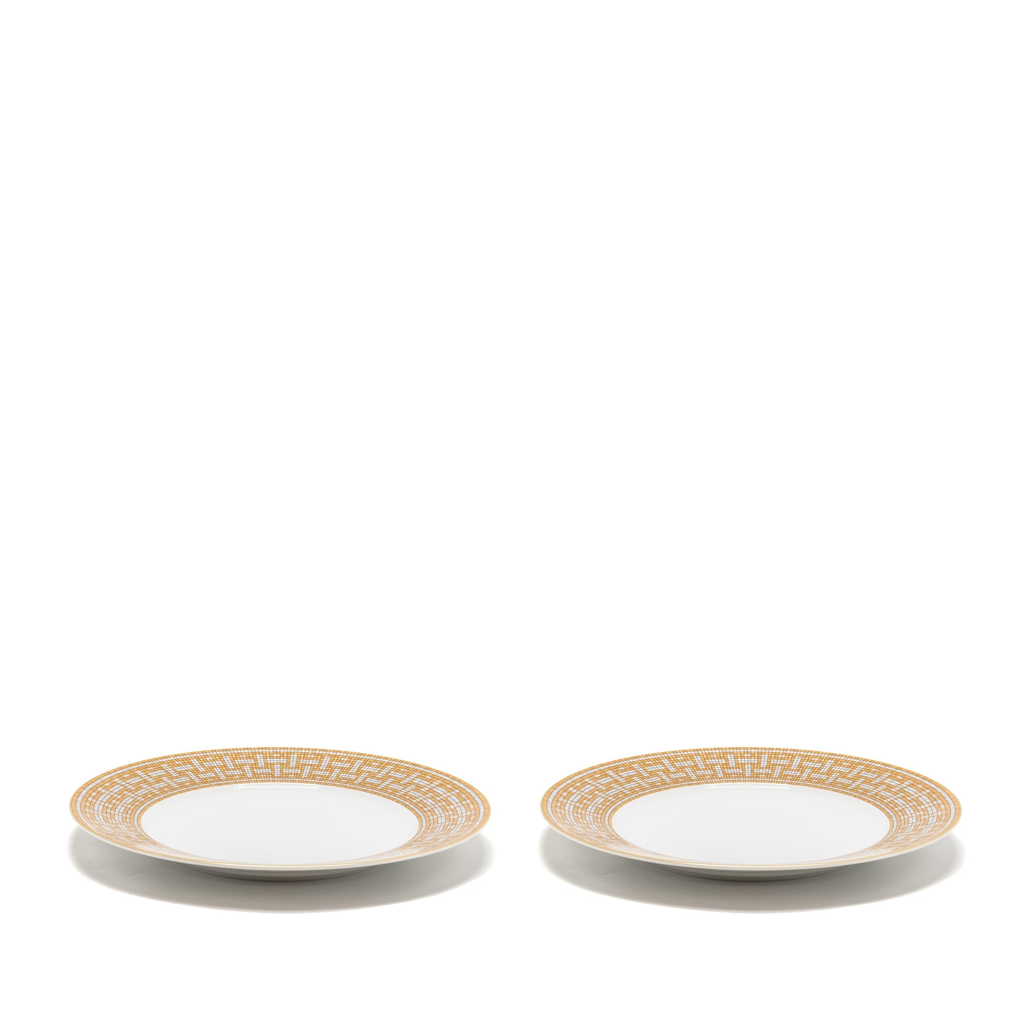 HERMES ASSIETTE MOSAIQUE AU 24 GOLD DINNER PLATES MULTICOLOUR (SELL IN A SET)