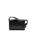 CHANEL VINTAGE QUILTED CC FLAP BAG LAMBSKIN BLACK GHW