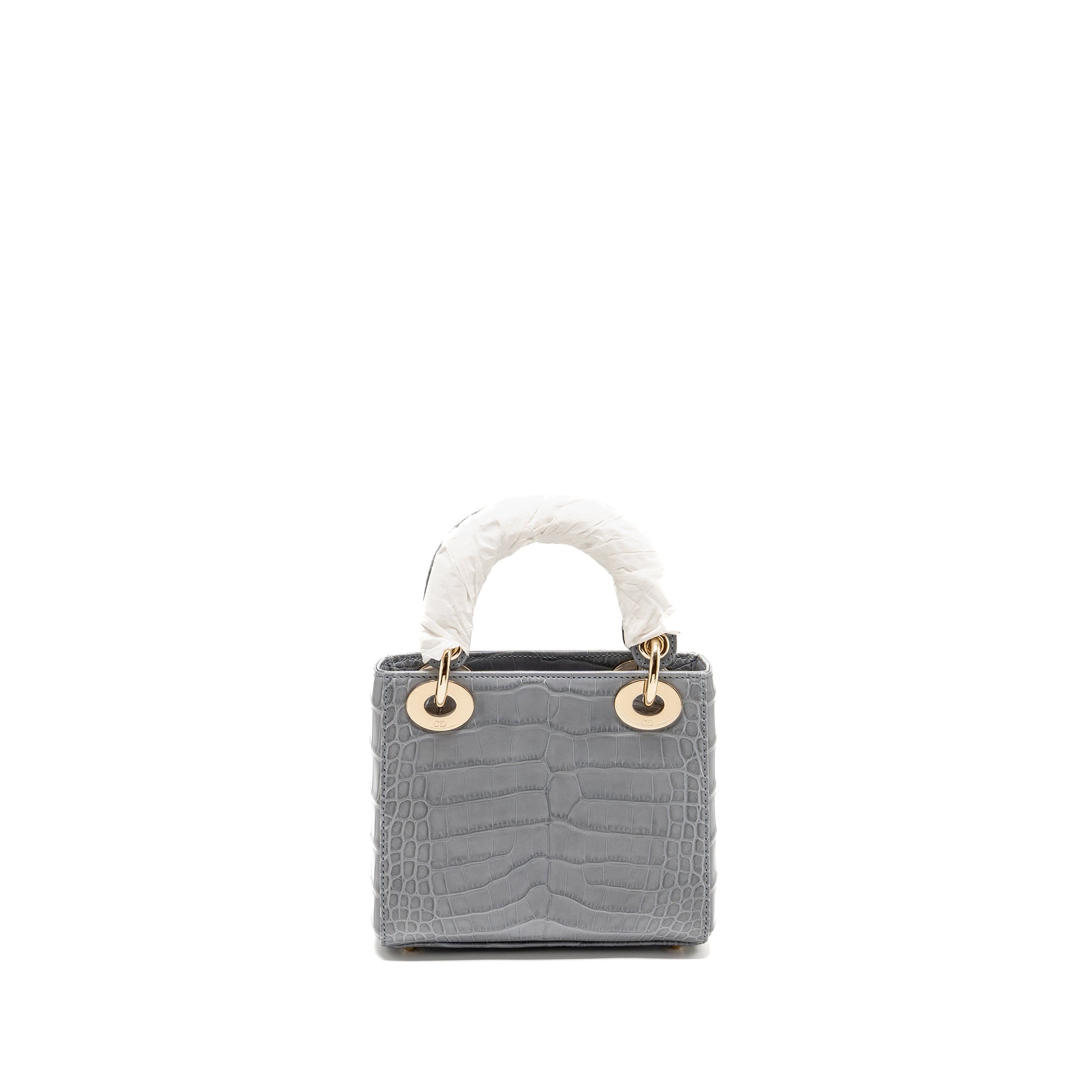 DIOR MINI LADY DIOR ALLIGATOR MISSISSIPPIENSIS GREY LGHW