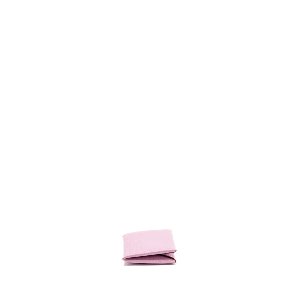 HERMES CALVI CARD HOLDER CHÈVRE MYSORE MAUVE SYLVESTRE SHW