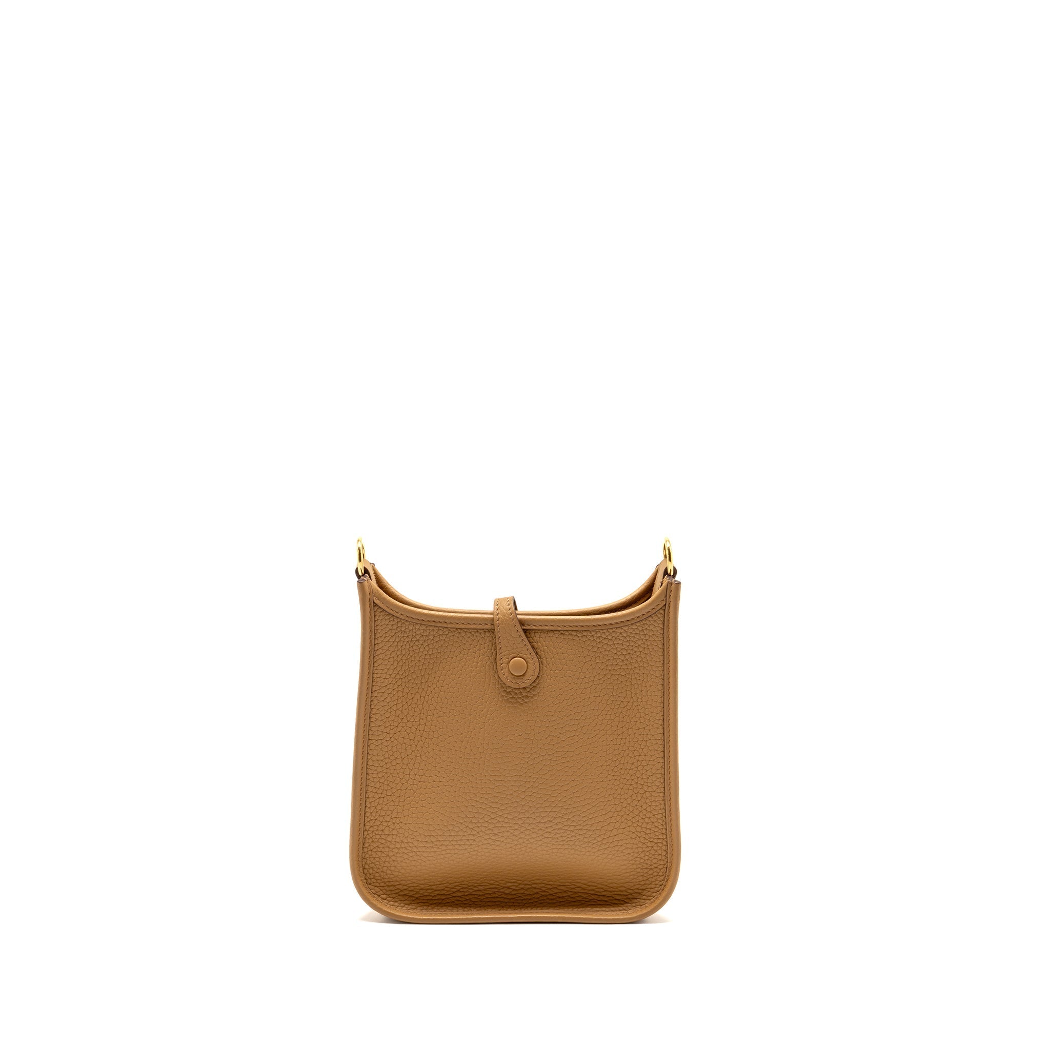 HERMES MINI EVELYNE CLEMENCE BISCUIT / CAMEL GHW