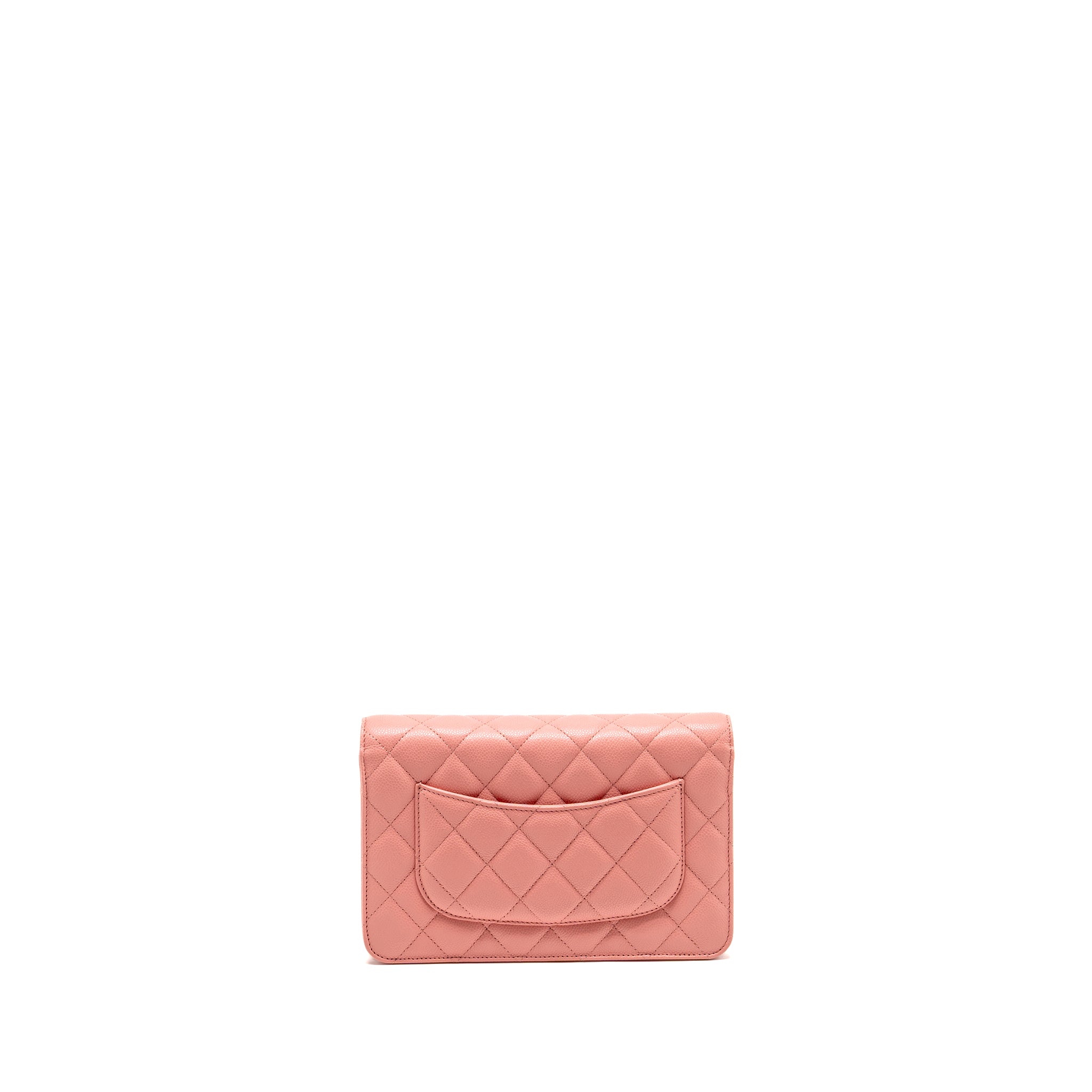 CHANEL CLASSIC WALLET ON CHAIN CAVIAR PINK LGHW (MICROCHIP)