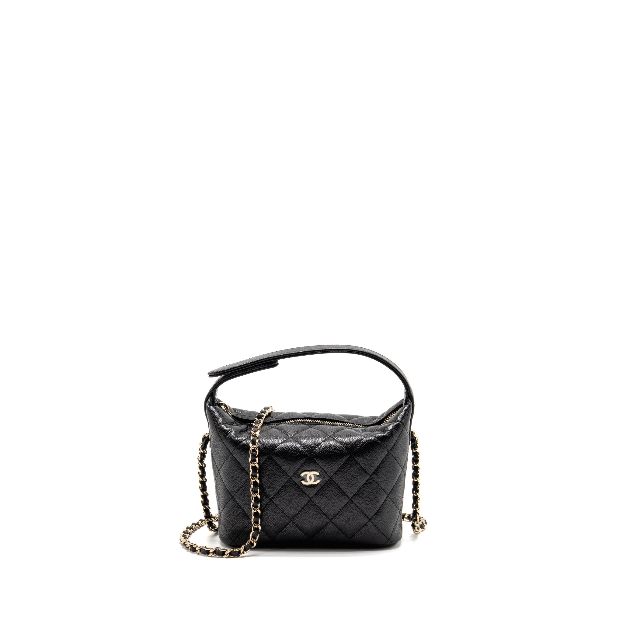 CHANEL 25C QUILTED HOBO BAG CAVIAR BLACK LGHW (MICROCHIP)