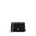CHANEL COCO LOVE FLAP BAG ADJUSTABLE CHAIN CAVIAR BLACK GHW (MICROCHIP)