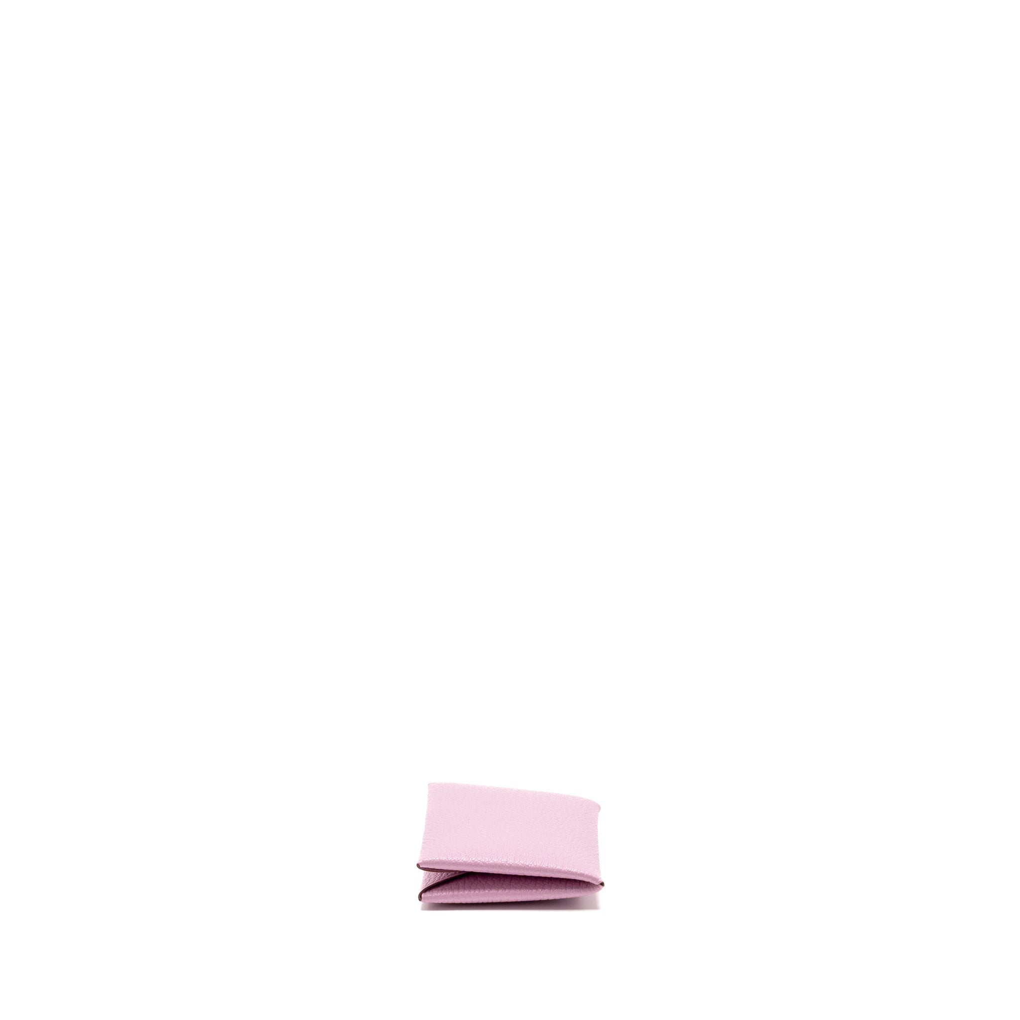 HERMES CALVI CARD HOLDER CHÈVRE MYSORE MAUVE SYLVESTRE SHW