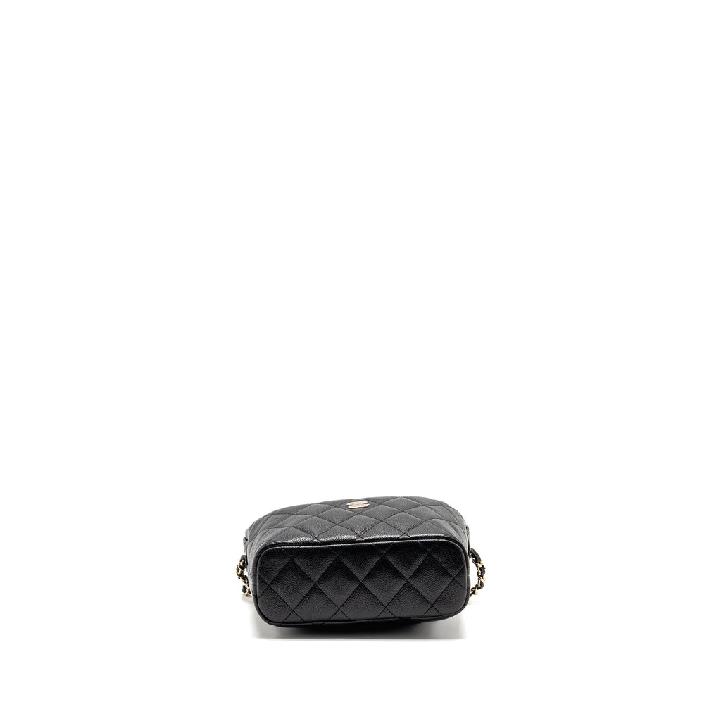 CHANEL 25C QUILTED HOBO BAG CAVIAR BLACK LGHW (MICROCHIP)