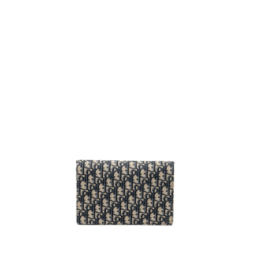DIOR SADDLE POUCH DIOR OBLIQUE CANVAS BLUE GHW