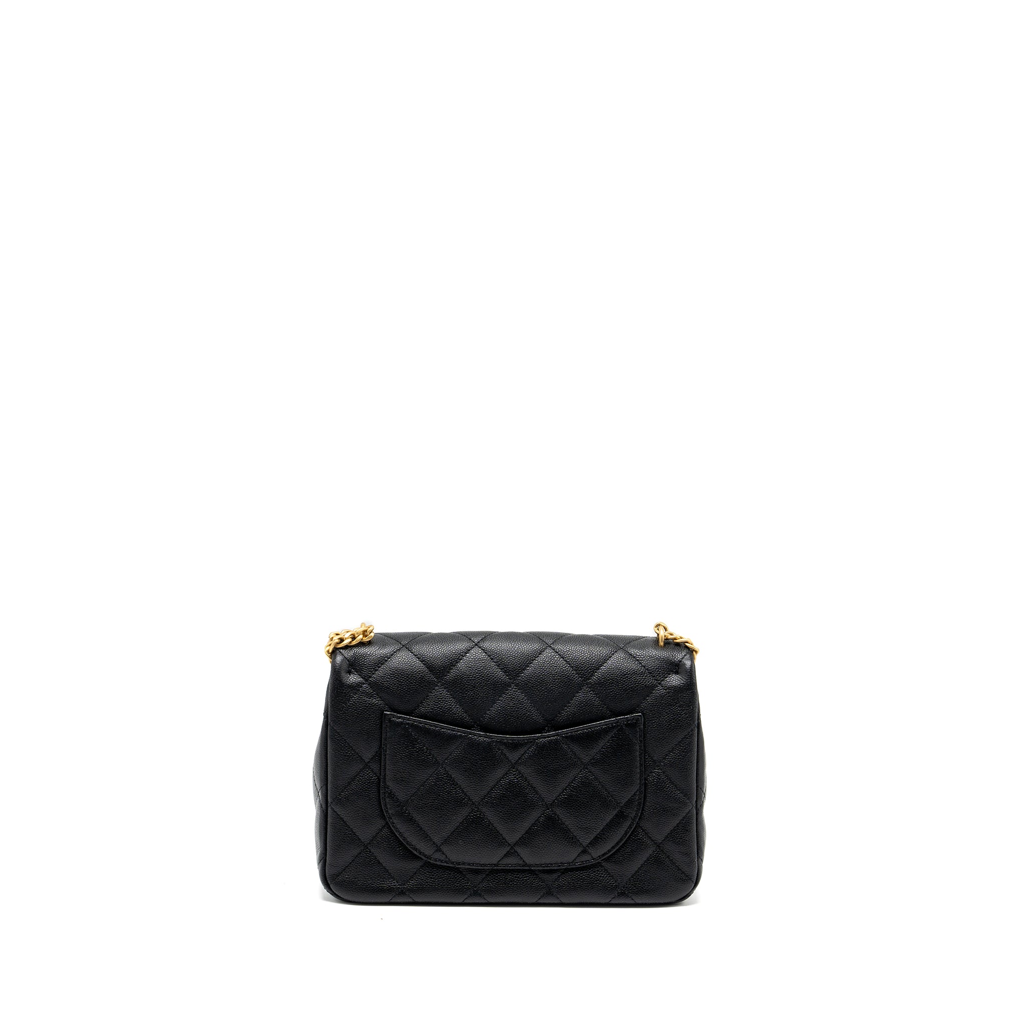 CHANEL COCO LOVE FLAP BAG ADJUSTABLE CHAIN CAVIAR BLACK GHW (MICROCHIP)