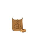 HERMES MINI EVELYNE CLEMENCE BISCUIT / CAMEL GHW