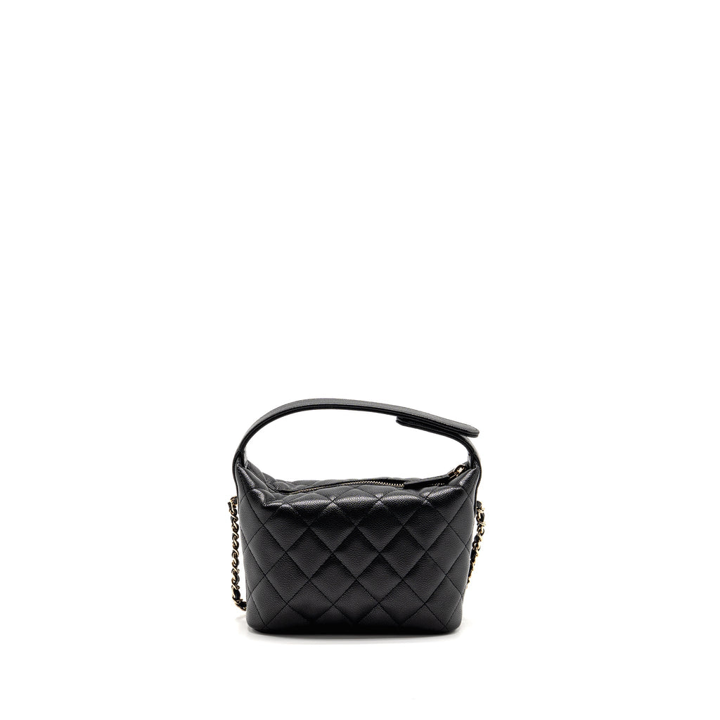 CHANEL 25C QUILTED HOBO BAG CAVIAR BLACK LGHW (MICROCHIP)