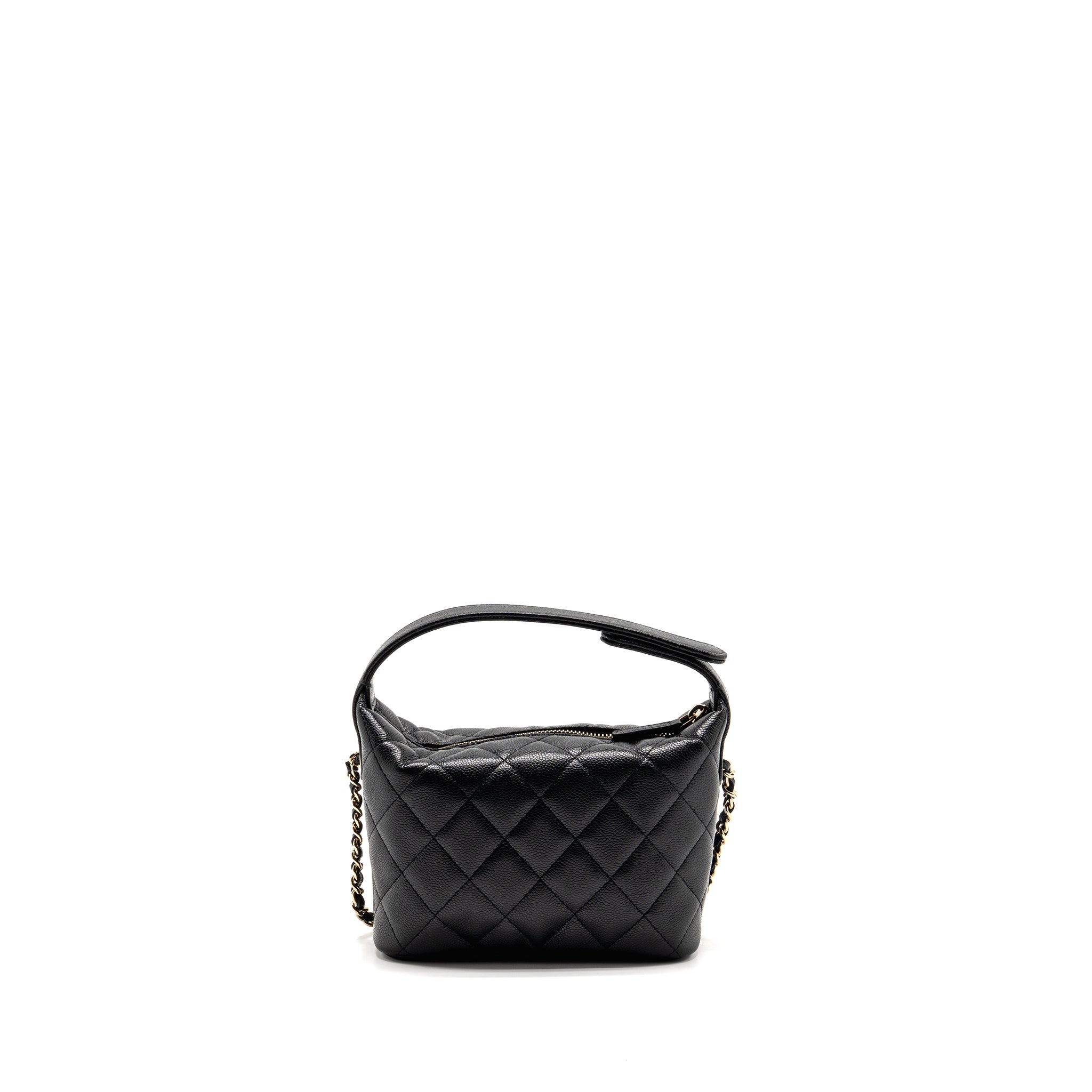 CHANEL 25C QUILTED HOBO BAG CAVIAR BLACK LGHW (MICROCHIP)