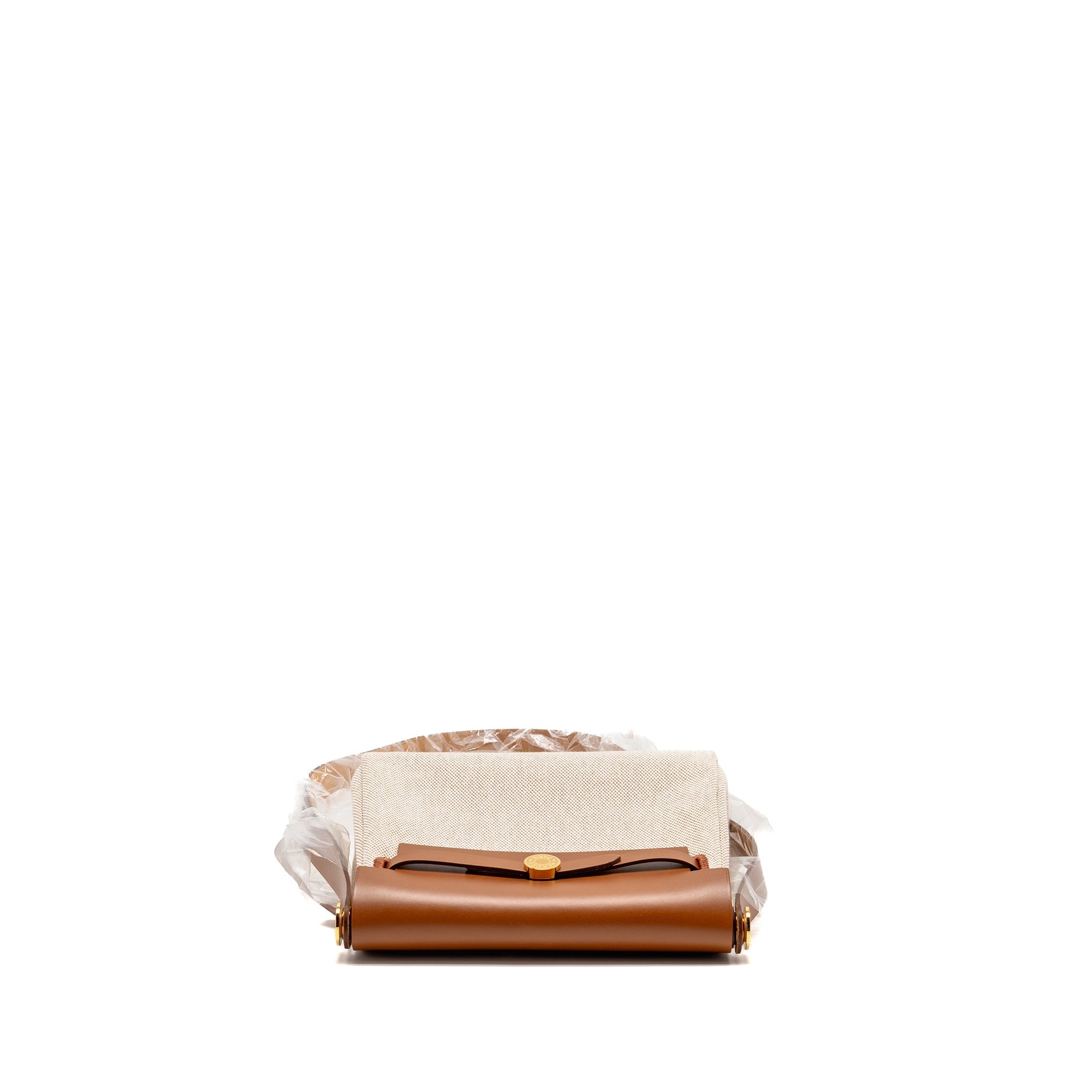 HERMES HERBAG MINI CANVAS/HUNTER LEATHER ECRU/BEIGE/FAUVE GHW