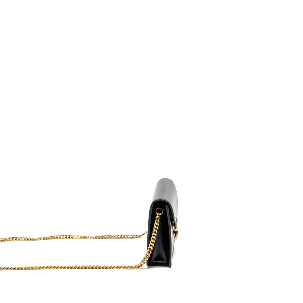 CELINE WALLET ON CHAIN MARGO CALFSKIN BLACK GHW