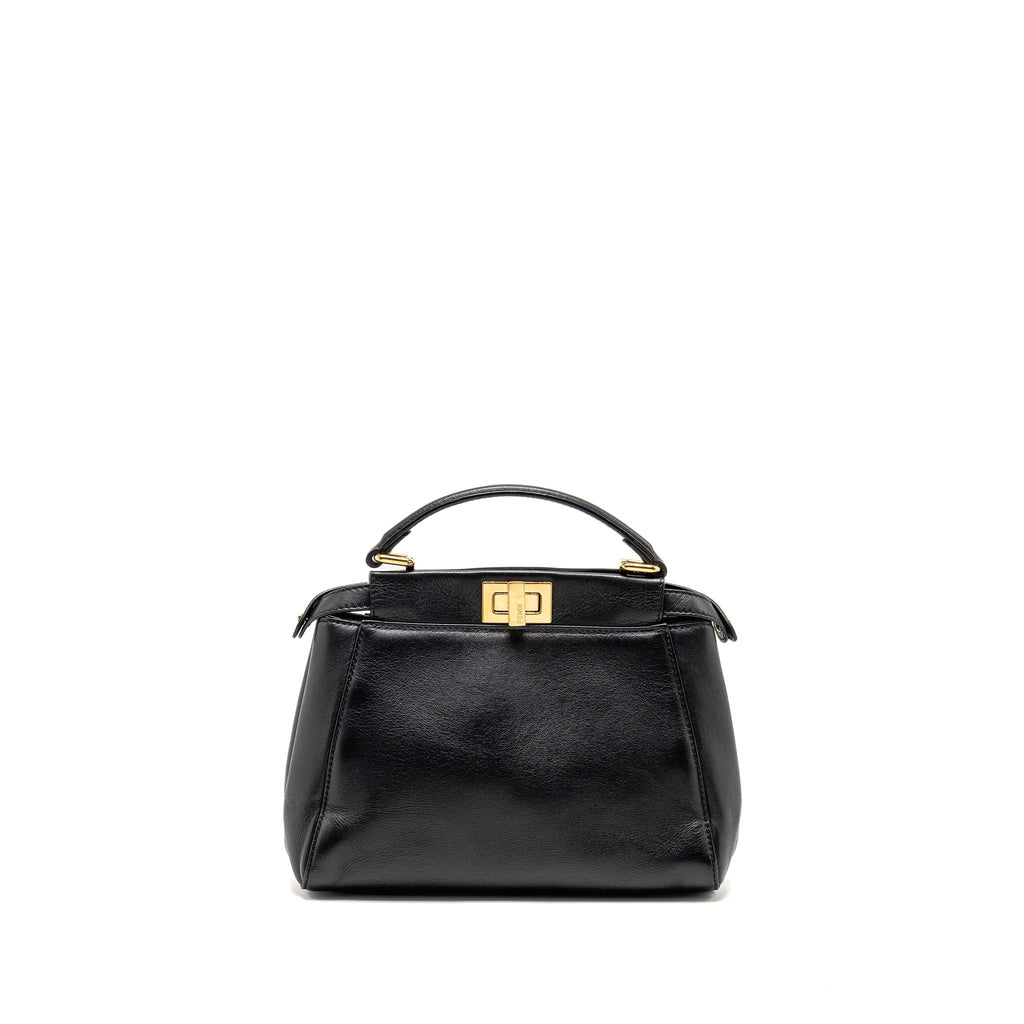 FENDI MINI PEEKABOO LAMBSKIN BLACK GHW