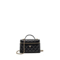 CHANEL 25P CC TOP HANDLE VANITY WITH CHAIN CAVIAR BLACK LGHW (MICROCHIP)