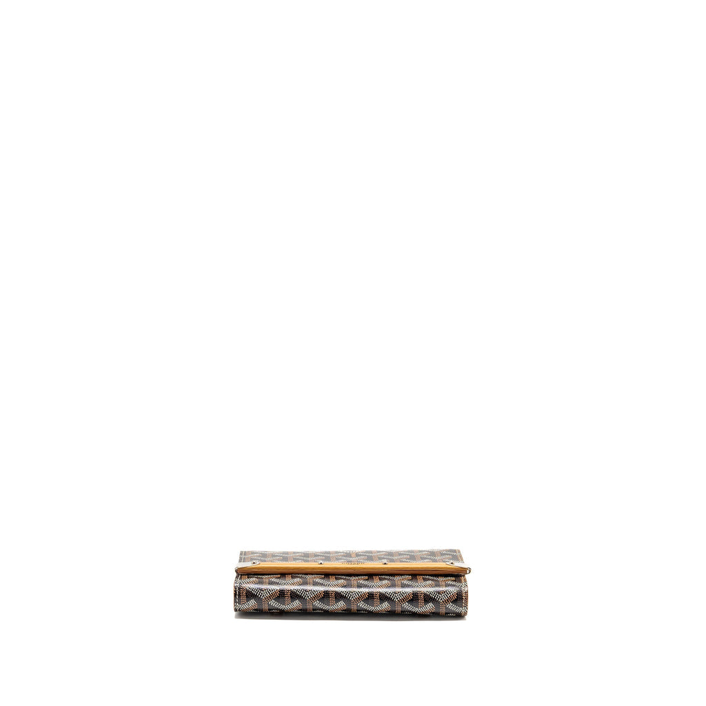 GOYARD MONTE CARLO MINI CASE WITH STRAP GOYARDINE CANVAS/LEATHER BLACK/BROWN SHW