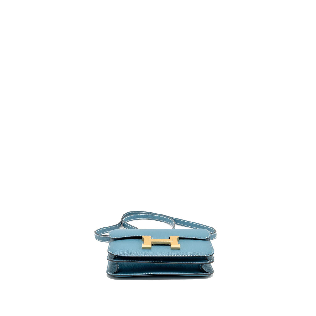 HERMES MINI CONSTANCE EPSOM D2 NEW BLUE JEAN GHW