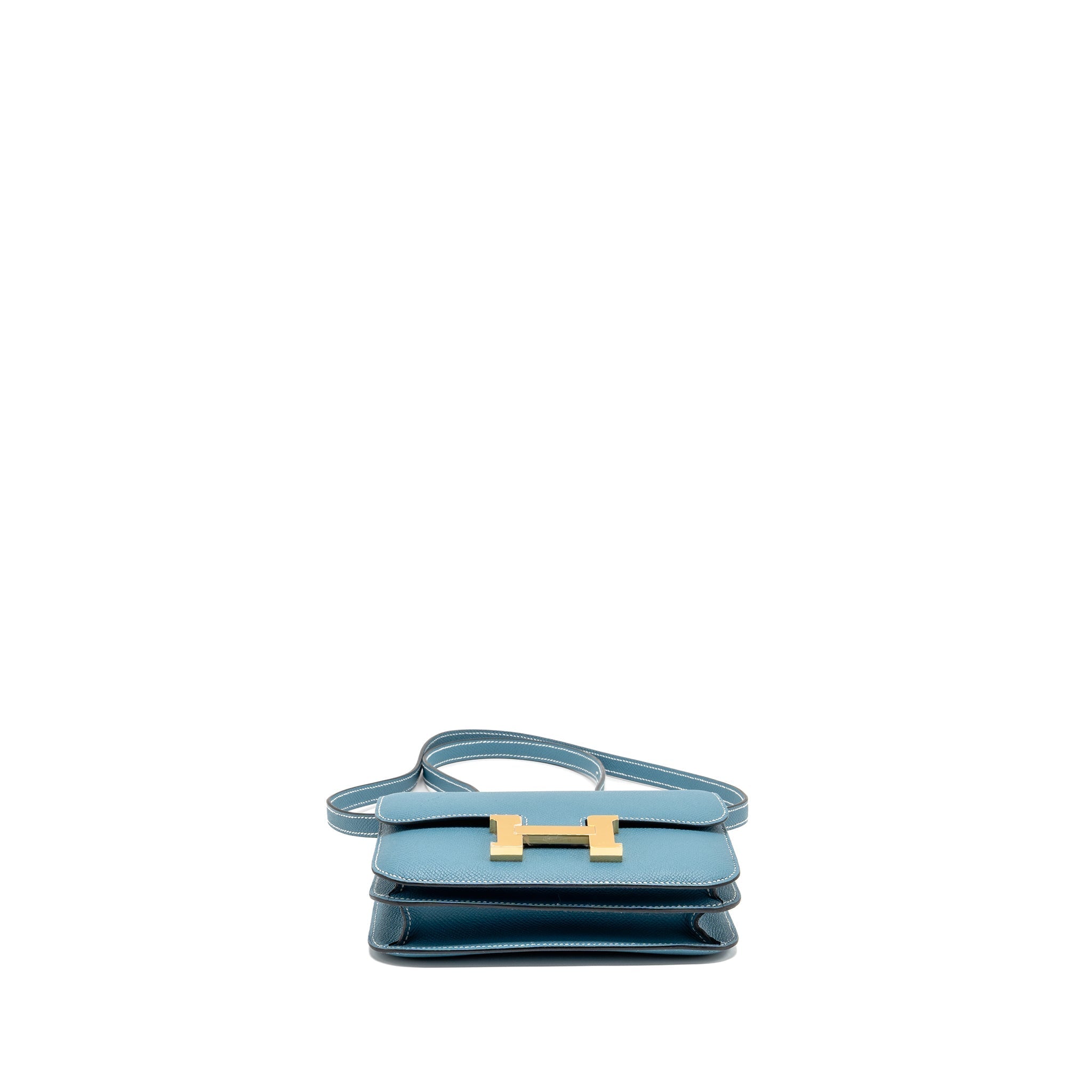 HERMES MINI CONSTANCE EPSOM D2 NEW BLUE JEAN GHW