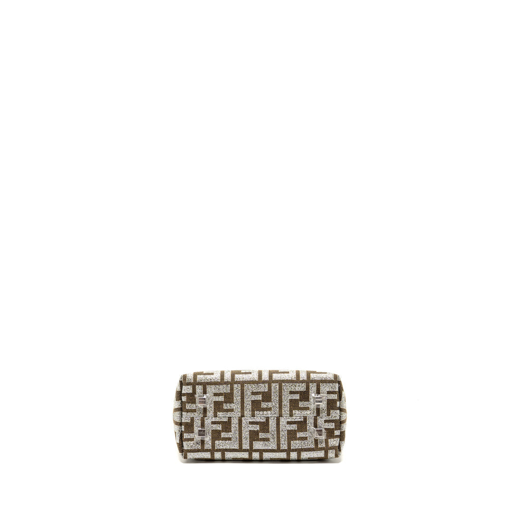 FENDI MINI BY THE WAY WITH HANDLE JACQUARD FF CANVAS/CALFSKIN SILVER/BROWN SHW