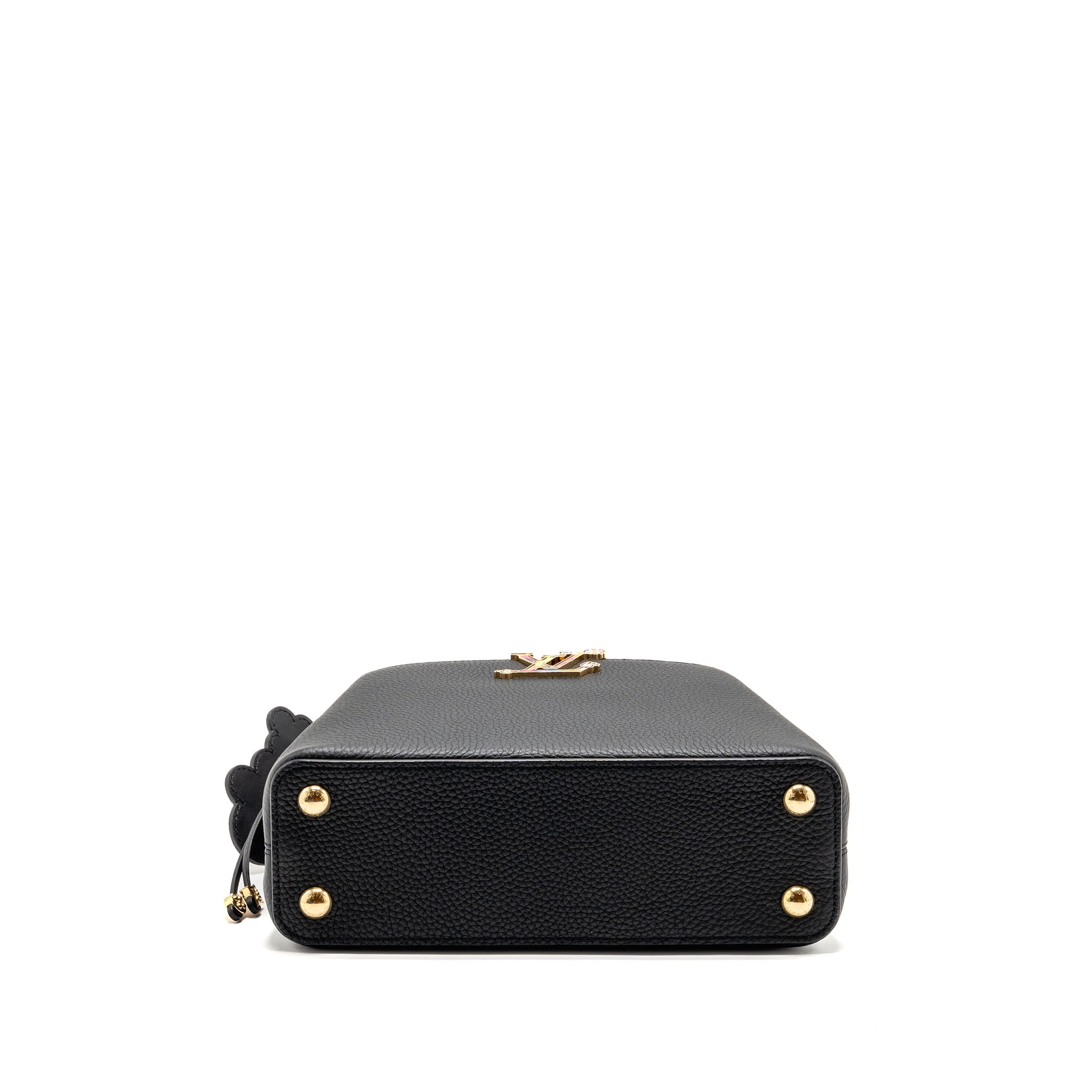 LOUIS VUITTON MURAKAMI LIMITED EDITION CAPUCINES BB TAURILLON LEATHER BLACK GHW